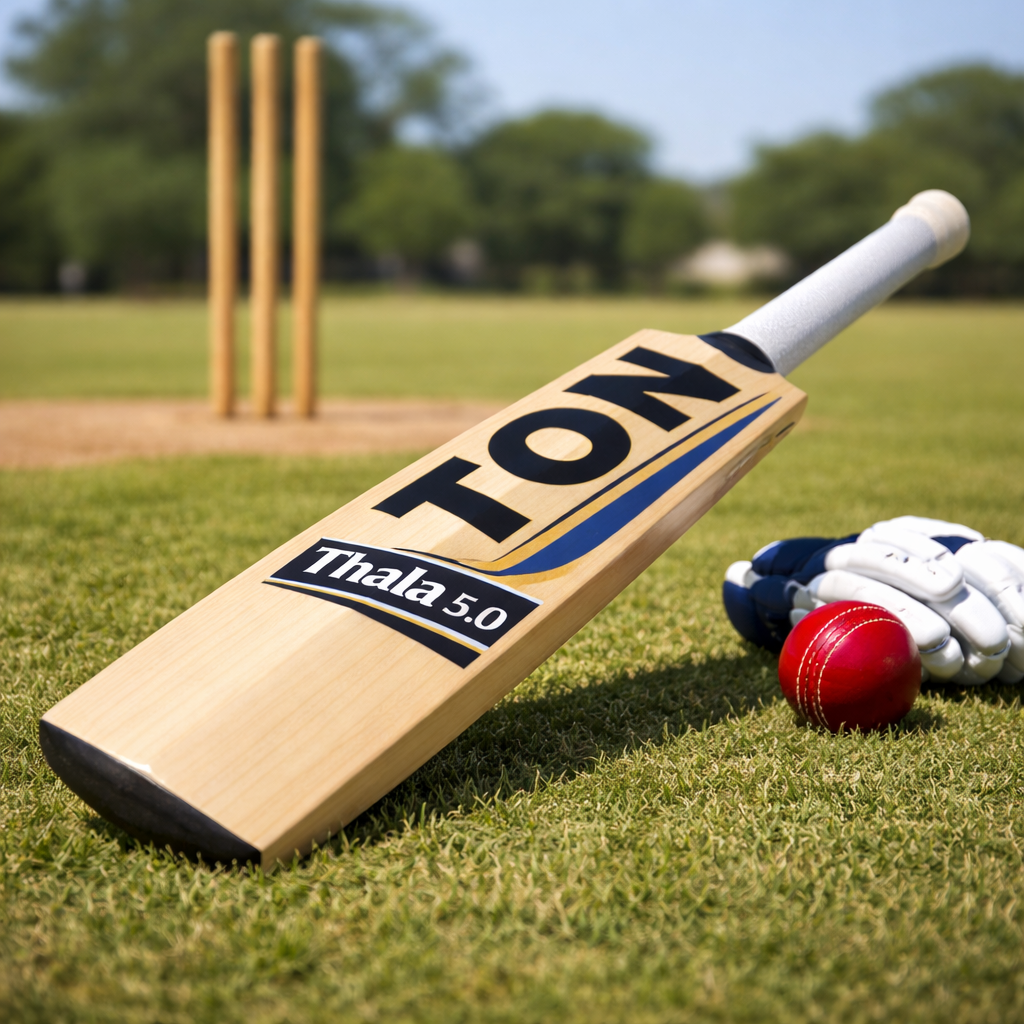 TON Thala 5.0 English Willow Cricket Bat on Cricket Ground