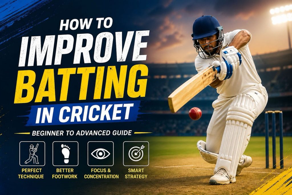 cricket player practicing batting techniques for beginners and advanced players