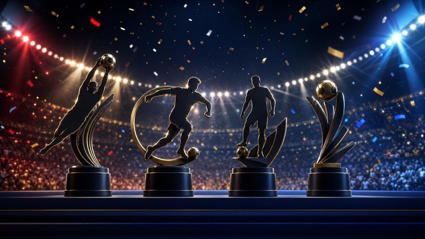 Original illustration representing the four major 2026 World Cup individual awards
